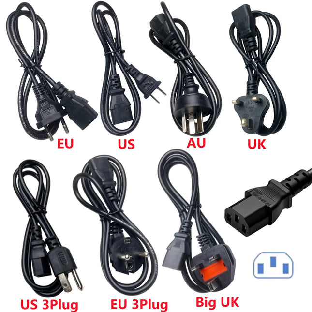 EU Power Cord Euro Plug C13 Extension Cable For PC Monitors by zapcart