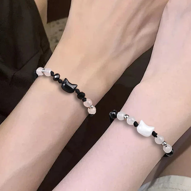 Moonstone Obsidian Couple Bracelets CN Zhejiang Minimalist by zapcart
