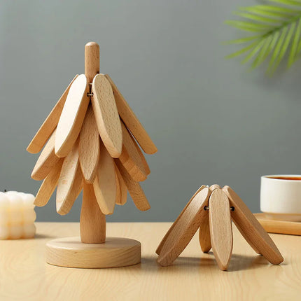 Upnzt Trivet Set Wooden Coasters Kitchen Heat Resistant by zapcart