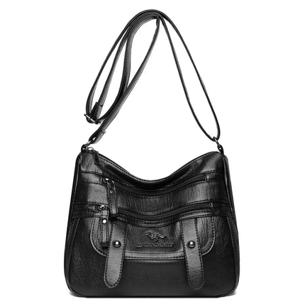 Soft Leather Mother Bag Large Capacity Fashionable Shoulder Crossbody Bag for Women by zapcart