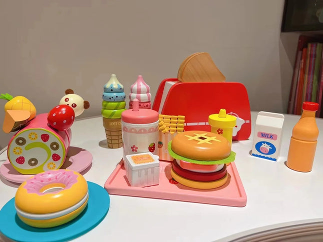 Wooden Breakfast Toys For Kids Safe Pretend Play Fun by zapcart