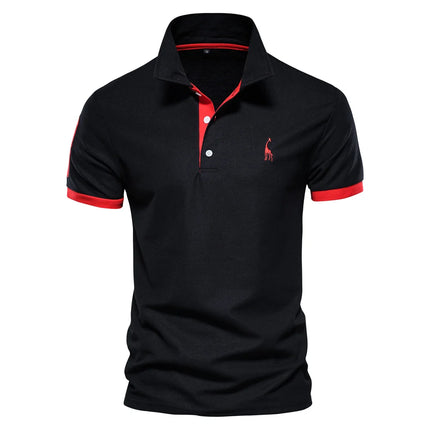 AIOPESON Embroidered Polo Shirt For Men Slim Fit Premium by zapcart