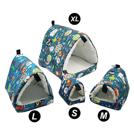 1pc Cute Print Bird Bed Mini Cage Rabbit Squirrel Mat Guinea Pig Nest Hamster House Small Animal Sleeping Bed Pet Hanging Cage by zapcart