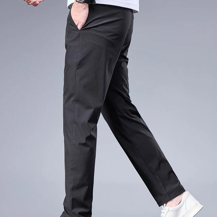 Ice Silk Pants Men Breathable Elastic Waist Casual by zapcart