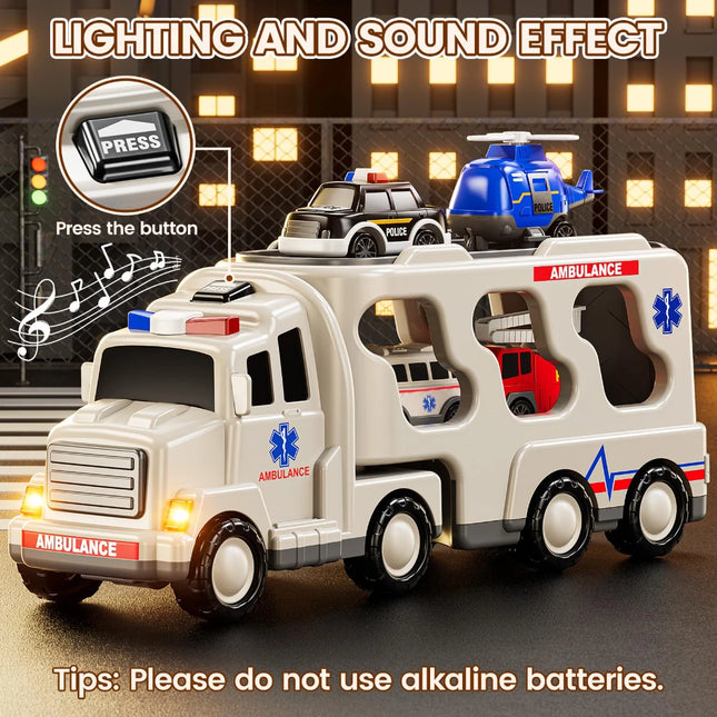 WizKidz 5 In 1 Ambulance Vehicle Light And Sound Kids 3 To 7 by zapcart