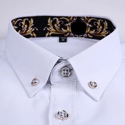 Qj Cinga Men Cotton Dress Shirt Long Sleeve Casual Premium by zapcart