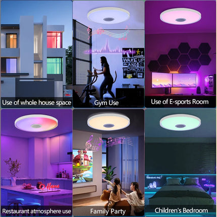 LED Music Ceiling Lights RGB+CW Dimming with Remote Control APP by zapcart