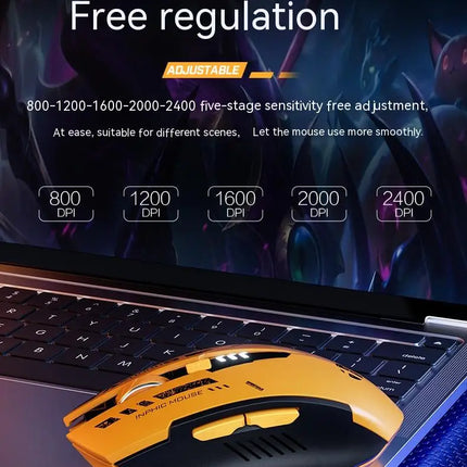 Inphic A9 Wireless Silent Gaming Mouse 2.4G Bluetooth PC by zapcart