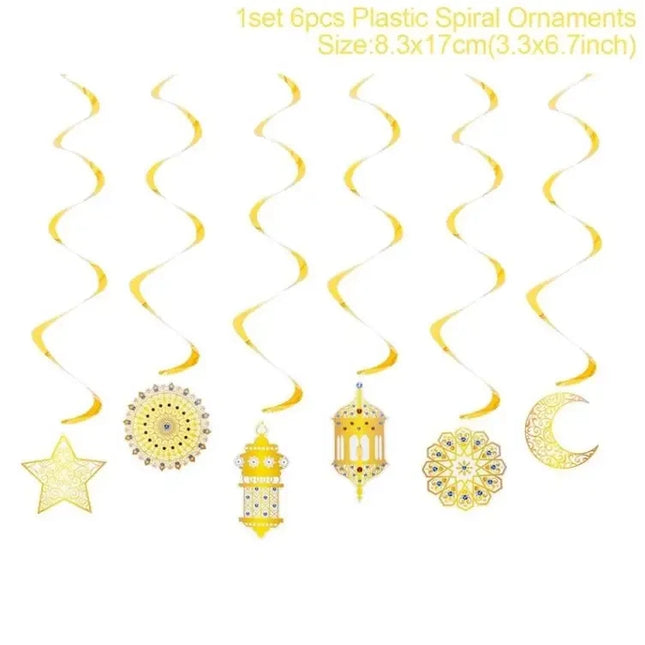 FENGRISECN Eid Mubarak Banner Plates Ramadan Tableware Kit by zapcart