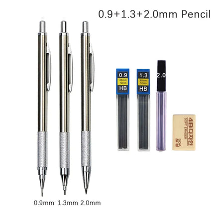 Mechanical Pencil Set 0.3 to 2.0mm Full Metal for Artists by zapcart