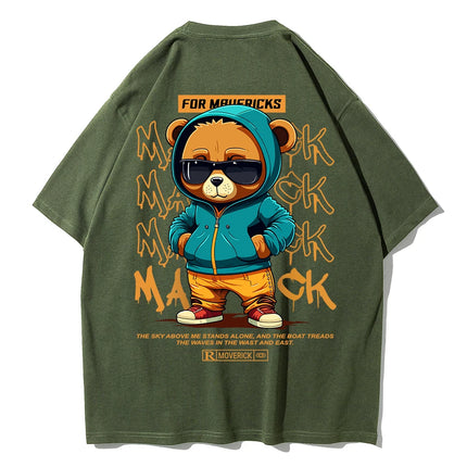 Teekossc Bear Pattern Cotton T Shirt Men Breathable by zapcart