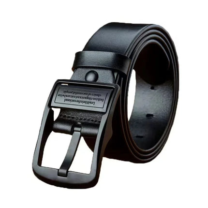 Premium Men's Cowhide Leather Belt with Metal Buckle