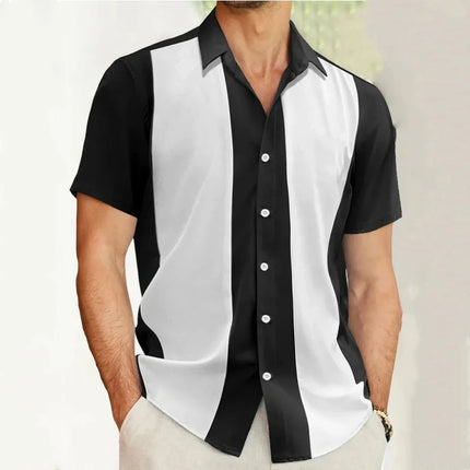 Mens Striped Hawaiian Shirt 3D Print Loose Fit CN Jiangxi by zapcart