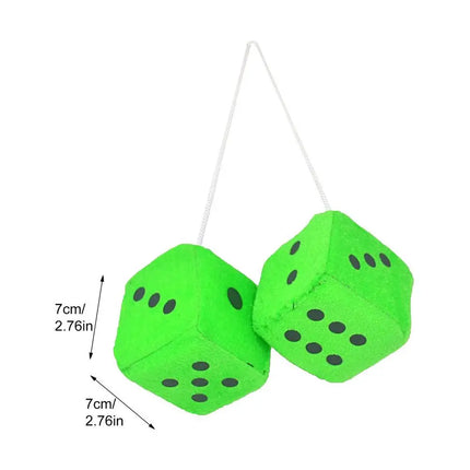 Car Plush Dice Pendant New Year Velvet Decoration For Cars by zapcart