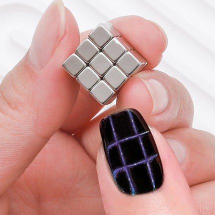 Cat Eye Chessboard UV Cube Magnets For DIY Manicure Kit by zapcart