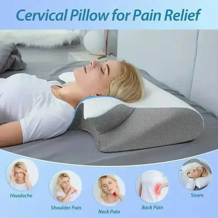 Kemoko Memory Foam Neck Pillow for Travel Sleep Relief by zapcart