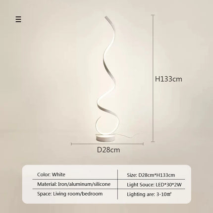 YongYing Lumin Minimalist LED Floor Lamp Spiral Strip Living