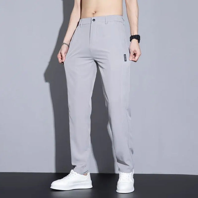 Ice Silk Mens Pants CN Guangdong Breathable Elastic Summer by zapcart