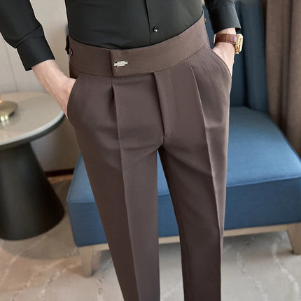 Qj Cinga Herringbone Men Slim Fit Pants Winter Fashion by zapcart