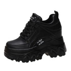 Rockynice Women Leather Platform Sneakers 9cm Wedge by zapcart