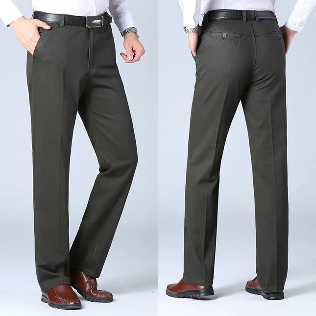 ENWEIGECN Mens Cotton Business Casual Pants Black Spring by zapcart
