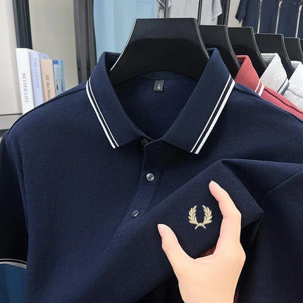 Mens Polo Shirt Lux Embroidered Cotton Breathable For Men by zapcart