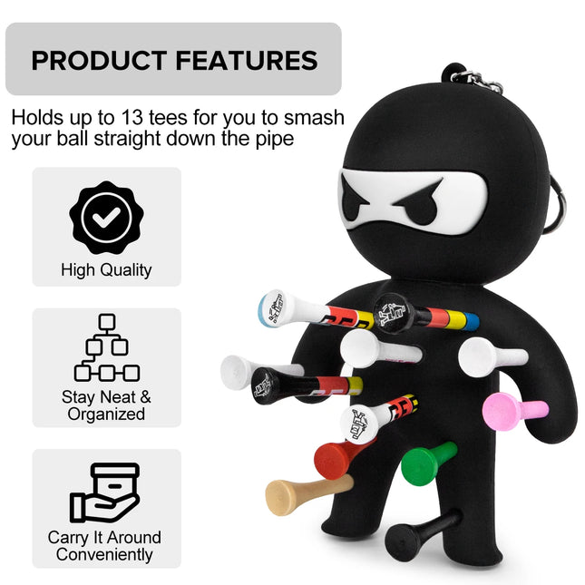 Cute Ninja Golf Tees Holder Keychain For Golfers Portable by zapcart