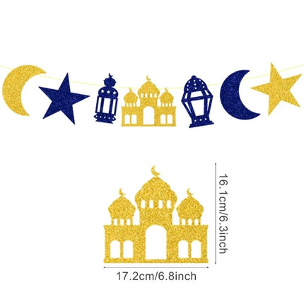 FENGRISECN Eid Mubarak Banner Plates Ramadan Tableware Kit by zapcart