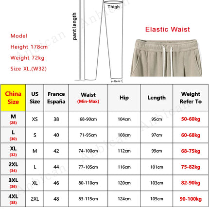 Anbican Winter Men Sweatpants Thick Fleece Wide Leg by zapcart