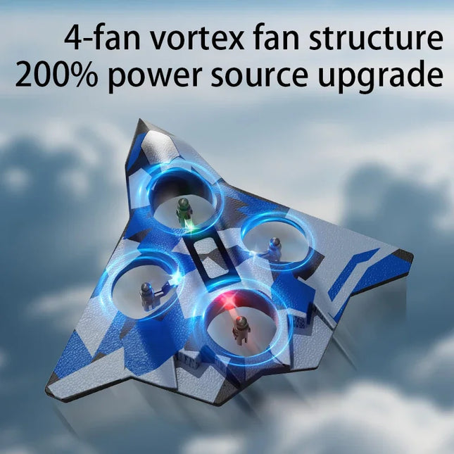 CZ36 2.4G 10CH RC EPP Foam Fighter Plane - 360 Degrees Stunt Tumbling, One-Key Takeoff, LED Lights - Best Kids Toy Gift by zapcart