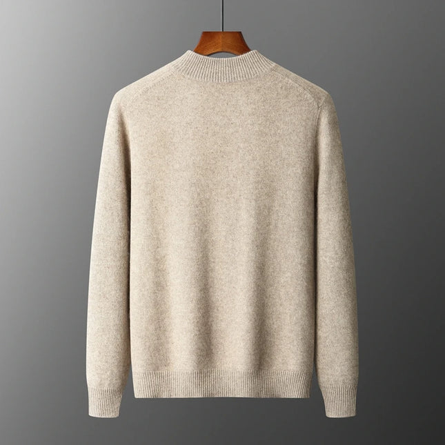 Ruinaxiacn Men's Merino Wool Mock Collar Cardigan Warm by zapcart