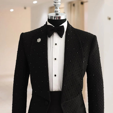 LC TJWORIDCN Floral Jacquard Mens Two Piece Slim Tuxedo by zapcart