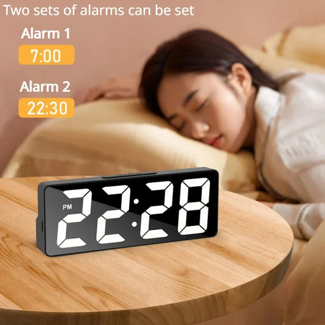 Zapcart Alarm Clock For Home With Mirror LED Display Snooze