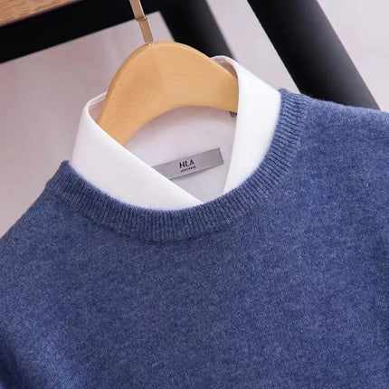 Zocept Men's Merino Wool Sweater Round Neck Thickened Warm by zapcart