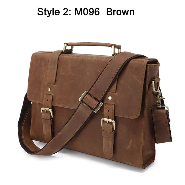 FANCODICN Vintage Crazy Horse Leather Men Messenger Bag by zapcart