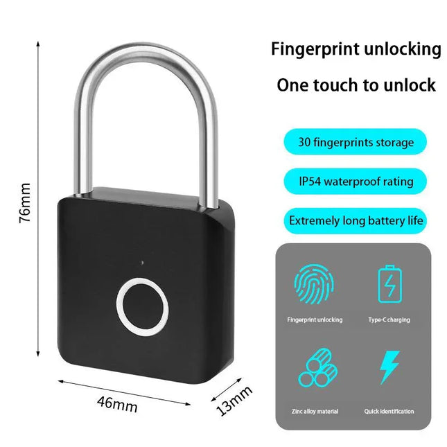 Xiaomi MIJIA Smart Fingerprint Padlock IP54 Waterproof Home by zapcart