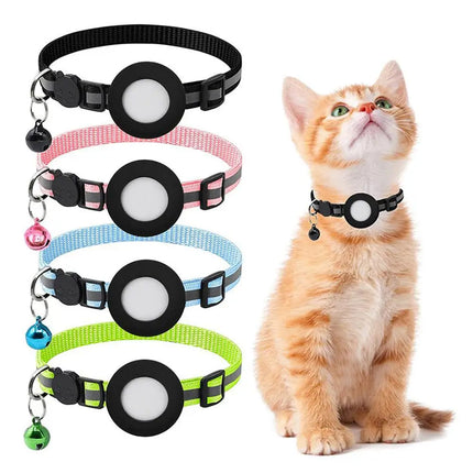 Anti Lost Cat Collar For AirTag GPS Tracker Reflective Bell by zapcart