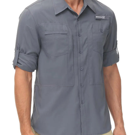 Men UPF 50 Fishing Shirt Back Mesh Sun Protection Casual by zapcart