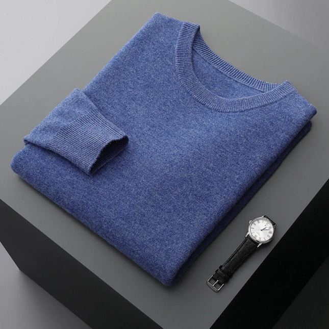 Zocept Men's Merino Wool Sweater Round Neck Thickened Warm by zapcart