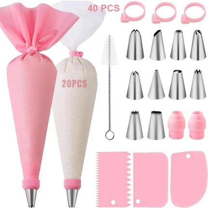 Choice Silicone Piping Bags Set With Steel Tips For Newbies by zapcart