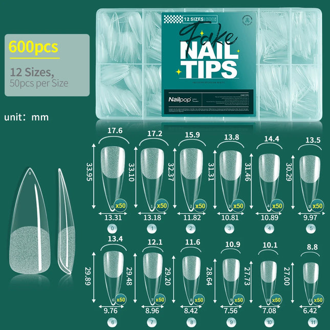 Nailpop Soft Gel X Nail Tips Full Cover Set For Home Mani by zapcart