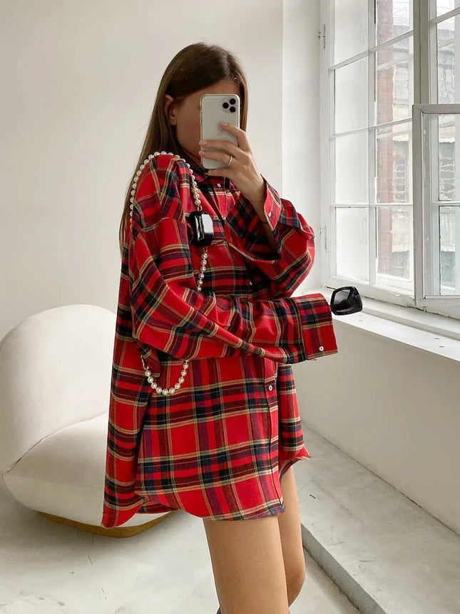 FSMG Plaid Shirt For Women Oversized Relaxed Fit Chic by zapcart