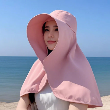 1/2/3PCS Summer Women's Sun Protection Sunshade UV Protection Hat Large Brim Face Covering Hat Face Mask Neck Protection Hat by zapcart