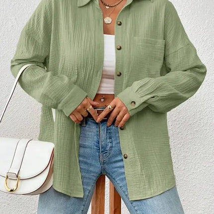 100% Cotton Women Shirt Breathable Office Blouse Elegant by zapcart