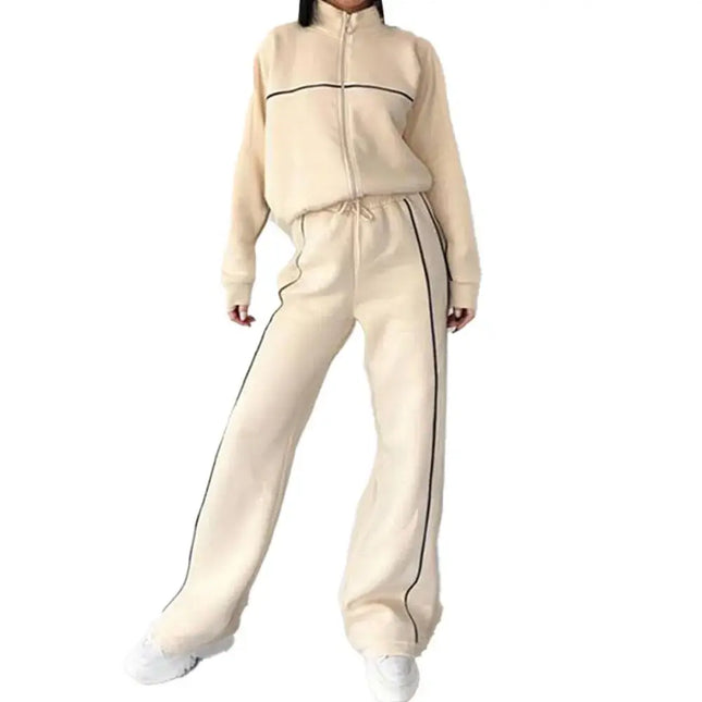 Cozy Women Tracksuit Two Piece Set Hooded Jacket Sweatpants by zapcart
