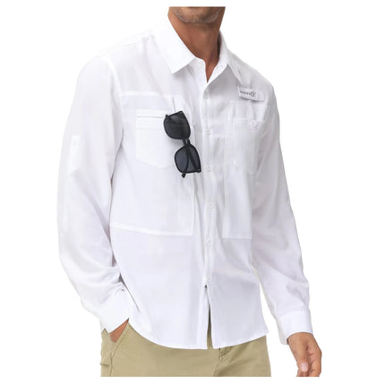 Men UPF 50 Fishing Shirt Back Mesh Sun Protection Casual by zapcart