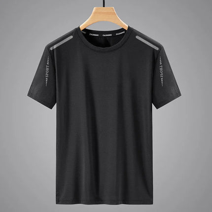 CN Fujian Ice Silk Men Quick Dry Short Sleeve Large Size T Shirt by zapcart