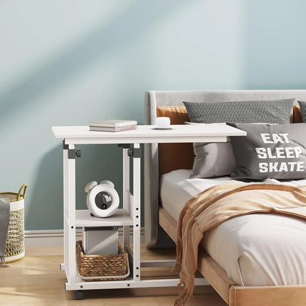 C Shaped Side Table With Wheels Height Adjustable Laptop by zapcart