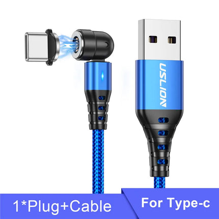 USLION Magnetic Charging Cable 540 Rotate 3 In 1 USB C Micro by zapcart
