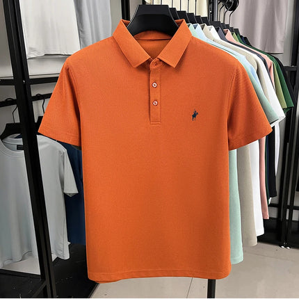 Men's Polo Shirt Embroidered Pony CN Zhejiang Breathable by zapcart
